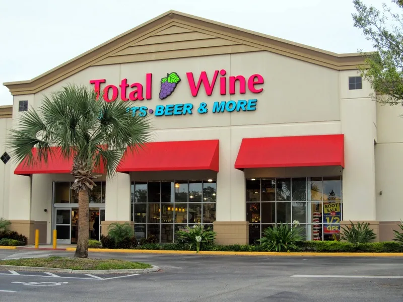 Total Wine, Taylor Port Wine, and Stella Rosa Wine bottles